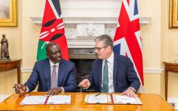 File image of President William Ruto and United Kingdom Prime Minister Keir Starmer